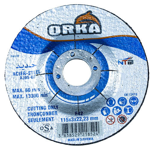 Disque a couper acier 115 x 3 ( b/25 pcs ) ** ORKA