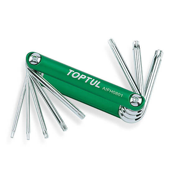 Jeu des cles dents de souris pliante 08 pcs Ref : AIFH0801 ** TOPTUL