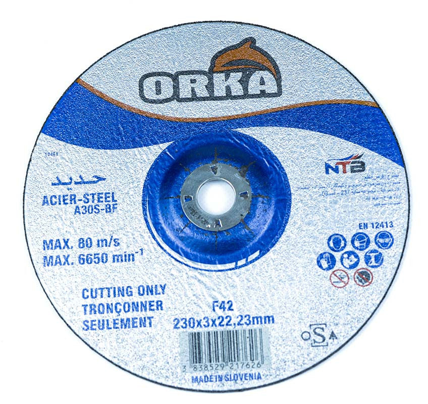 Disque a couper acier 230 x 3 ( b/25 pcs ) ** ORKA