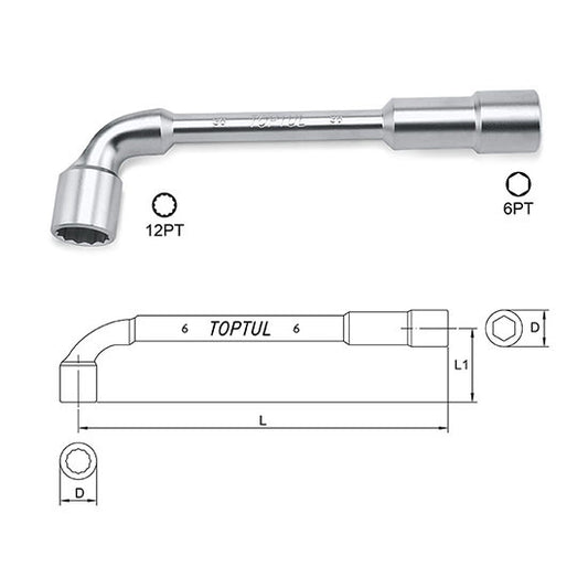 Cle à pipe chrome N° 18 Réf: AEAE1818 ** TOPTUL