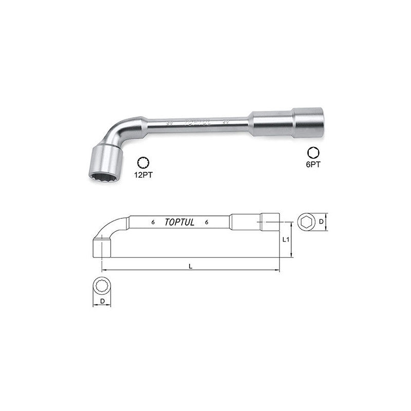 CLE A PIPE DEBOUCHEE CHROME 10 REF: AEAE1010 ** TOPTUL