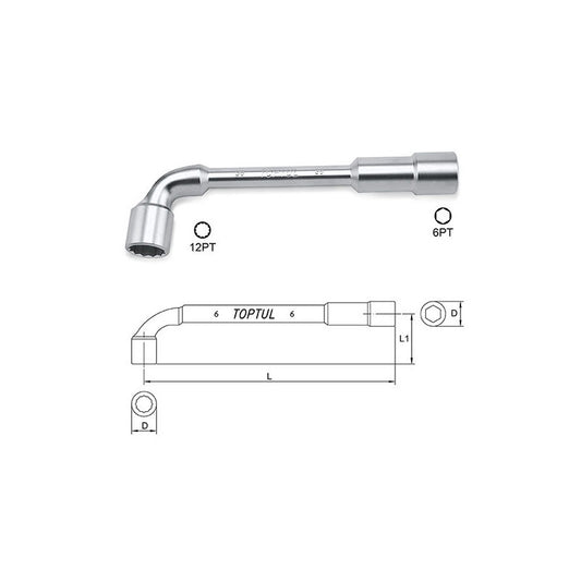 CLE A PIPE DEBOUCHEE CHROME 10 REF: AEAE1010 ** TOPTUL