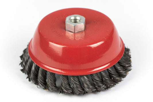 Brosse metal conique pour meuleuse 150/6″” noir**