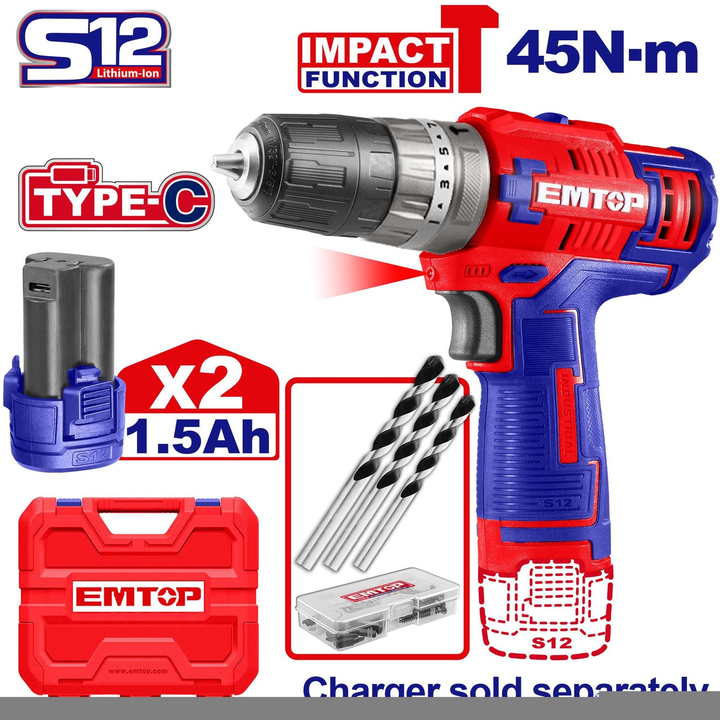 ECIDL12620 Perceuse à percussion sans fil