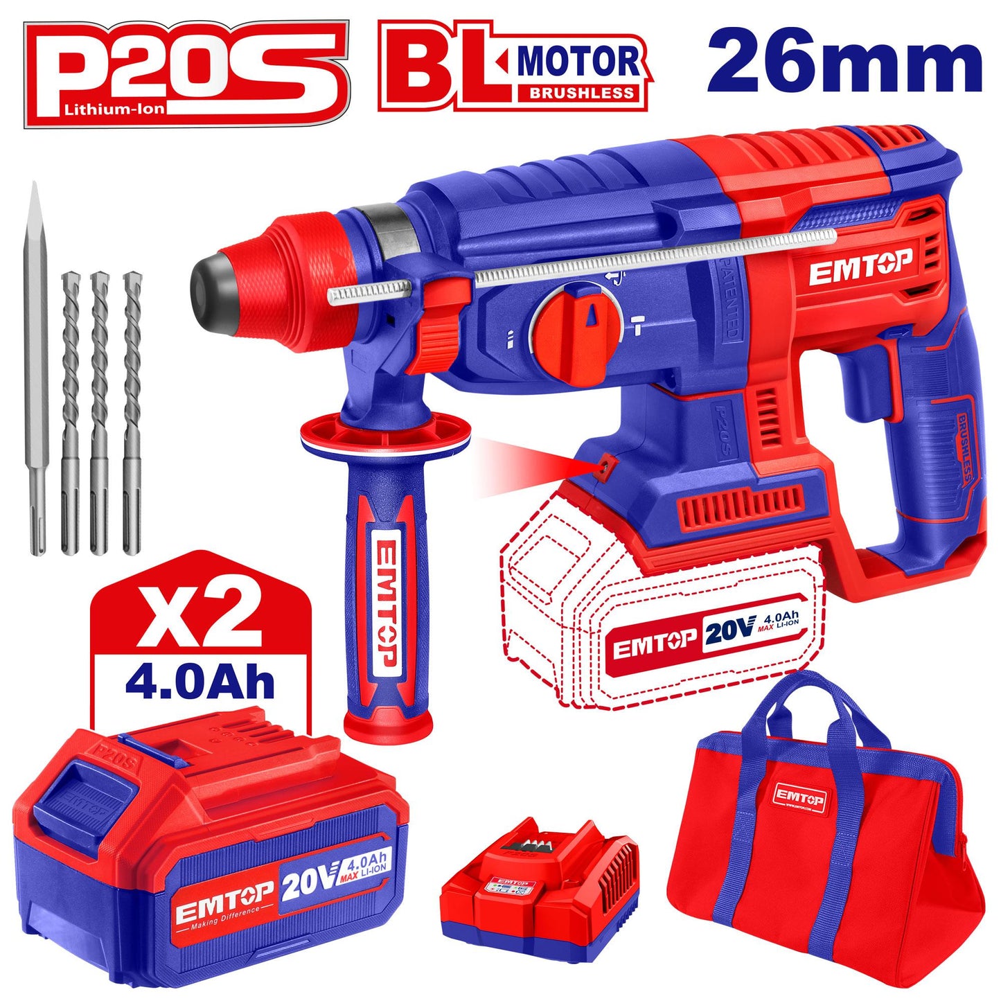 ELRH202286 Marteau perforateur sans fil